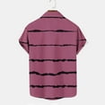thumbnail image 4 of Penkiiy Hawaiian Shirt for Men, Unisex Summer Beach Casual Short Sleeve Button Down Shirts, Stripe Printing Palmshadow Clothing 3XL Hot Pink, 4 of 4