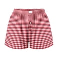 thumbnail image 4 of JIKNTTR Womens Shorts Casual Trendy Summer Shorts For Women Striped Elastic High Waisted Shorts Plaid Print Pajama Bottoms Sleepwear Summer Beach Shorts Vacation Loungewear, 4 of 5