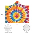 thumbnail image 3 of Wearable Blanket,Colorful Rainbow Tie Dye Spiral Pattern Hooded Wearable Flannel Blanket for Adults & Teens,Winter Poncho Shawl Wrap Cape Cozy Anti-Pill,50"x60", 3 of 5