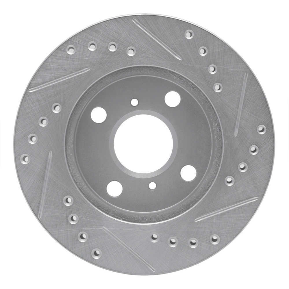 Dynamic Friction Company 631-76070L DFC Brake Rotor - Drilled And Slotted - Silver