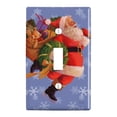 thumbnail image 1 of Christmas Holiday Here Comes Santa Plastic Wall Decor Toggle Light Switch Plate Cover, 1 of 4