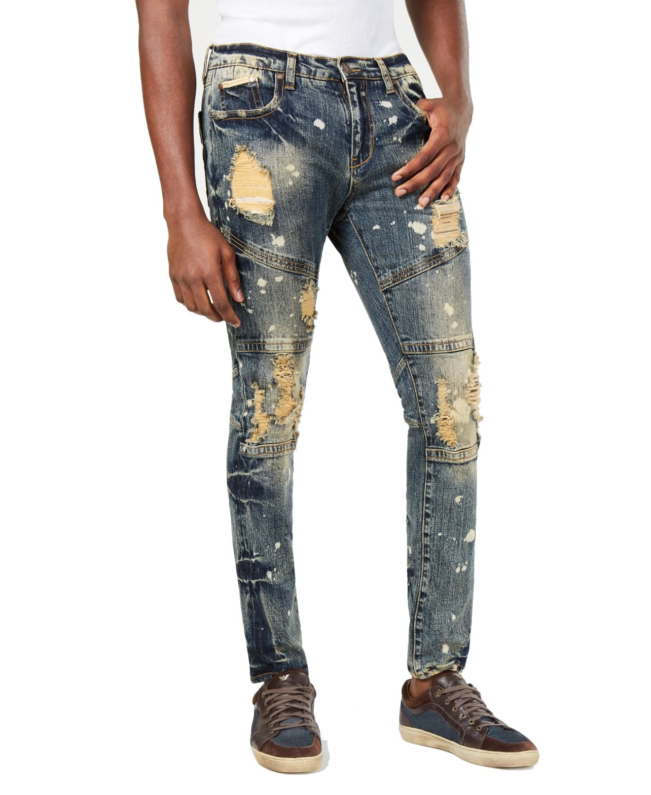 Heritage America Jeans - Mens Jeans 40x34 Slim Skinny-Fit Distressed 40 ...