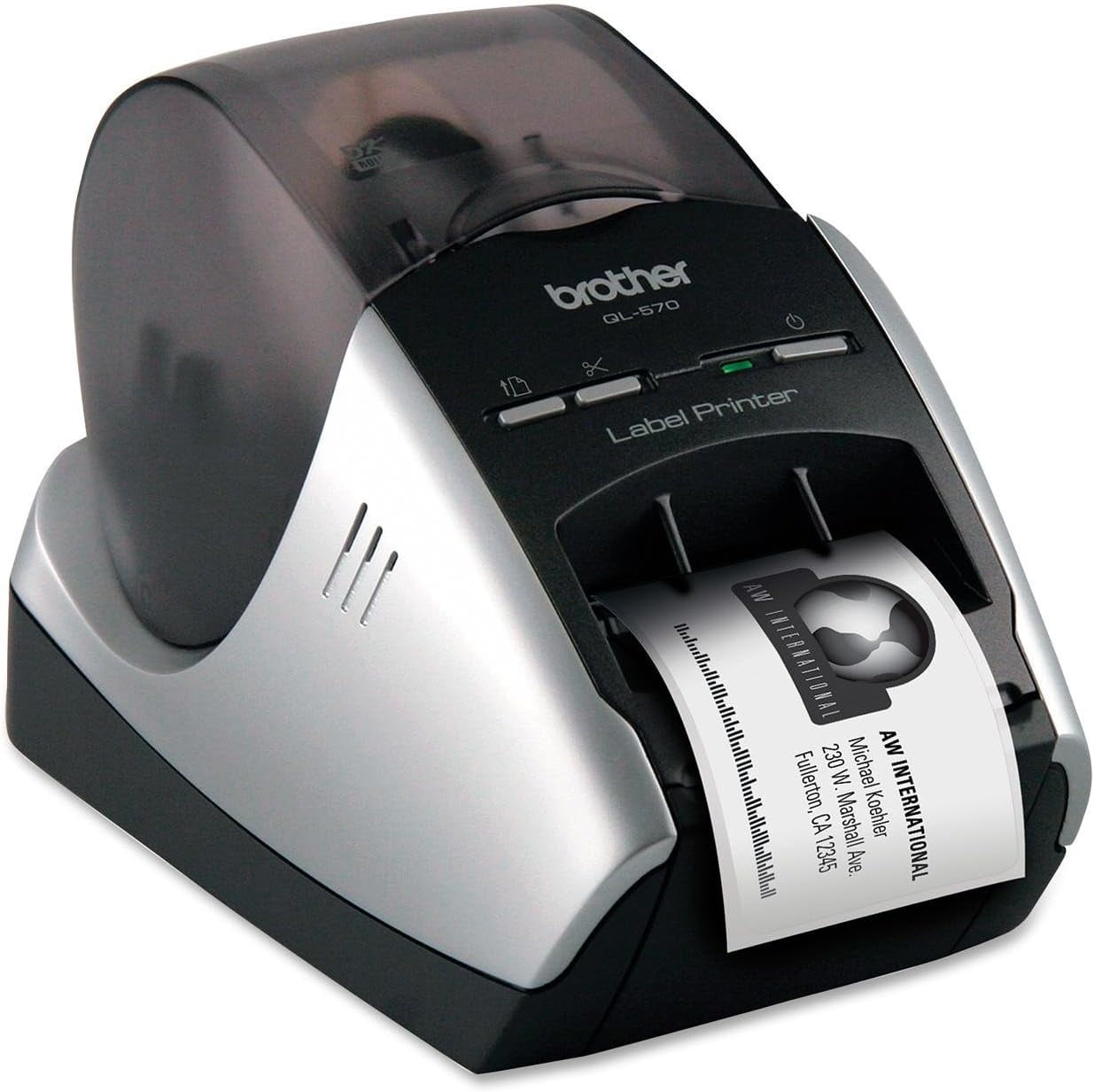 Restored Brother Professional High-Speed Thermal Label Printer with Power Cord – Compact Desktop Label Maker for Office and Business Use, P/N: QL-570 (Refurbished)