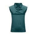 thumbnail image 5 of NuoCaiYun Women's Silk Satin Tank Tops Dressy Lapel V Neck Work Shirts 2026 Summer Sleeveless Tshirt Slim Fit Solid Color Blouses Tee, 5 of 6