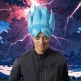 thumbnail image 3 of Anime Warrior Adult Blue Costume Wig, 3 of 3