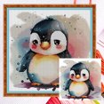 thumbnail image 1 of Hilo Algodón Ecológico Bordado No Manchú 14CT 2 Hebras Tela Blanca Kit Serie Punto Cruz Pequeño Pingüino Lindo 37*40cm Wdftyju, 1 of 9