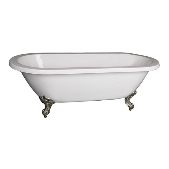 70" Acrylic Double Roll Clawfoot Tub