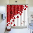 thumbnail image 4 of Valentine's Day Shower Curtain Red Polyester Waterproof Bathroom Decor with Hooks Romantic Design, 4 of 4