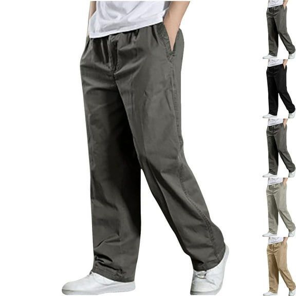 Admvng Mens Cargo Pants Big & Tall Joggers Athletic Cotton Loose Straight Sweatpants Casual Outdoor Sports Baggy Cargo Pants Men M-6XL
