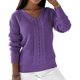 thumbnail image 1 of Puntoco Suéter Mujer Manga Larga Cuello En V Jersey Color Sólido Blusa Casual Tops Navidad Liquidación Puntoco Puntoco-4116, 1 of 8