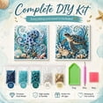 thumbnail image 3 of Ocean Theme Pearl Art DIY Kit, Special Shape Pearl Art Kit, Diamond Pearl Art Kit, DIY Pearl Painting Craft Kit for Adults Beginners, Ocean Wall Decor, 3 of 7