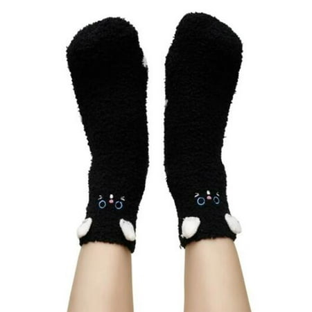 

YUEHAO Socks Socks Cartoon Sleeping Floor Socks Women s Socks Warm Slippers Non slip Thicken Socks Black