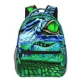 thumbnail image 1 of Disketp Colorful Stained Glass Crocodile Mochila Estampada para Hombre y Mujer – Mochila Ligera Clásica con Múltiples Bolsillos para Universidad, Trabajo y Viajes-One Size, 1 of 5