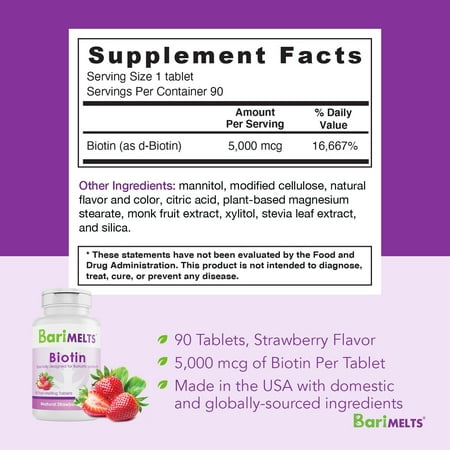 BariMelts Biotin 5,000 mcg Fast-Melting Tablets