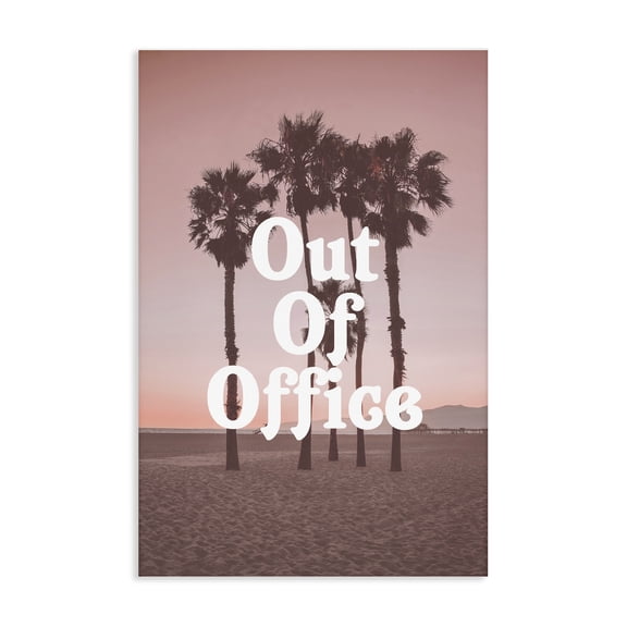 Stupell Industries Coastal Pink Tropical Out Of Office Canvas Art, 16 x 24, by Lil' Rue