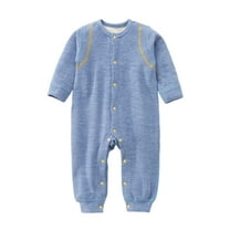 AherBiu Newborn Baby Clothes Unisex Girls Boys Rompers Cotton Comfy Sleep Jumpsuit Long Sleeve Onesie