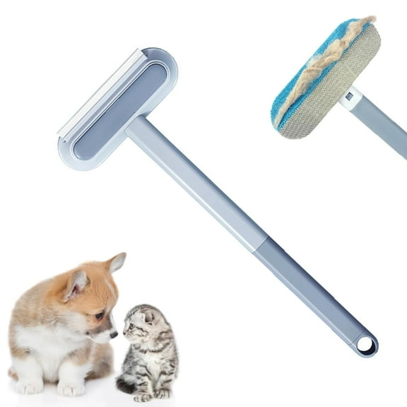 Pet Hair Removal Tool, 4 in 1 Pet Hair Removal Tool, 2025 New Multifunctional Fur Removal Brush, with Extra Long Handle, 17-Inch, Reusable Washable, Lint Roller, Dog Cat Supplies(1Basic)