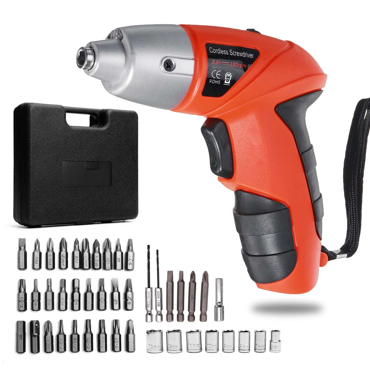 4.8V Electric Cordless Screwdriver with 12 Driver Bits Set Tool Kit REACHARGABLE 