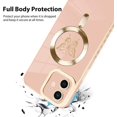 thumbnail image 3 of for iPhone 12 Case [Support for Magsafe] Butterfly Pattern Magnetic Plating Screen Protector Luxury Elegant Case Camera Protector Soft Shockproof Protective Corner Back Cover -Pink, 3 of 6