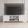 thumbnail image 3 of Fluted TV Stand for 80 Inch, Modern Entertainment Center with Storage, Wooden Media Console Cabinet with Fluted Door and Gold Handle for Living Room Bedroom, 3 of 7