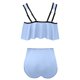 thumbnail image 4 of Bikini de Mujer Trajes de Baño Bikini con Ruffles Conjunto con Sujetador Acolchado Extraíble, Pantalones Cortos de Cintura Alta para la Playa, 4 of 4