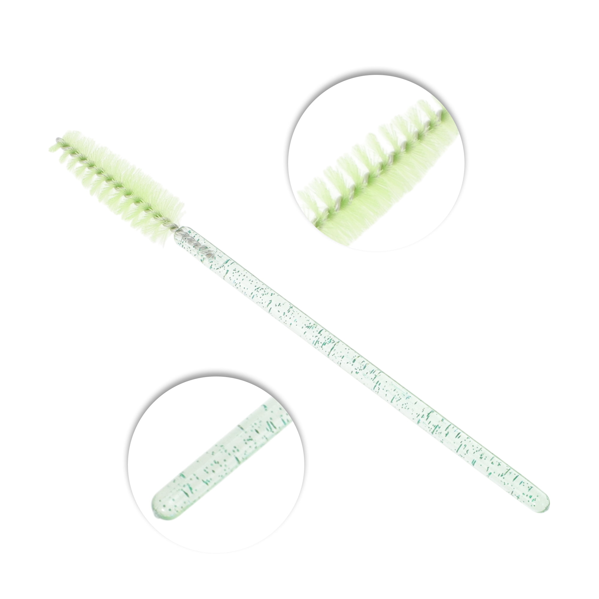 Unique Bargains 100 Pcs Portable Eyelash Brush with Protective Case for Vacation Green