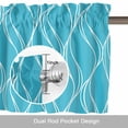 thumbnail image 6 of Blue Stripes Line Valance Curtain Country Abstract Art Waves Striped Classic Window Valances Rod Pocket Short Curtains Window Treatments for Kitchen Bedroom Bathroom Laundry 60" x 18", 6 of 9