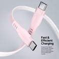 thumbnail image 4 of Powertek USB-C to USB-C Two-Tone Pastel Fast Charge Cable, 6 ft, Pink, 4 of 8