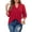 Wine-Red, variant on WellSize Plus Size Blouse for Women Dressy Pleated Tunic Tops Roll Up 3/4 Sleeve Shirts