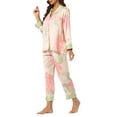 thumbnail image 4 of Conjunto de Pijamas de Seda para Mujeres con Mangas Largas y Pantalones de Satén M Rosa, 4 of 5