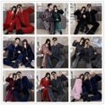 thumbnail image 3 of Pijamas de pareja de manga larga de otoño e invierno, pijamas de mujer de color sólido de terciopelo dorado de talla grande, conjunto de ropa sencilla para el hogar, 3 of 6