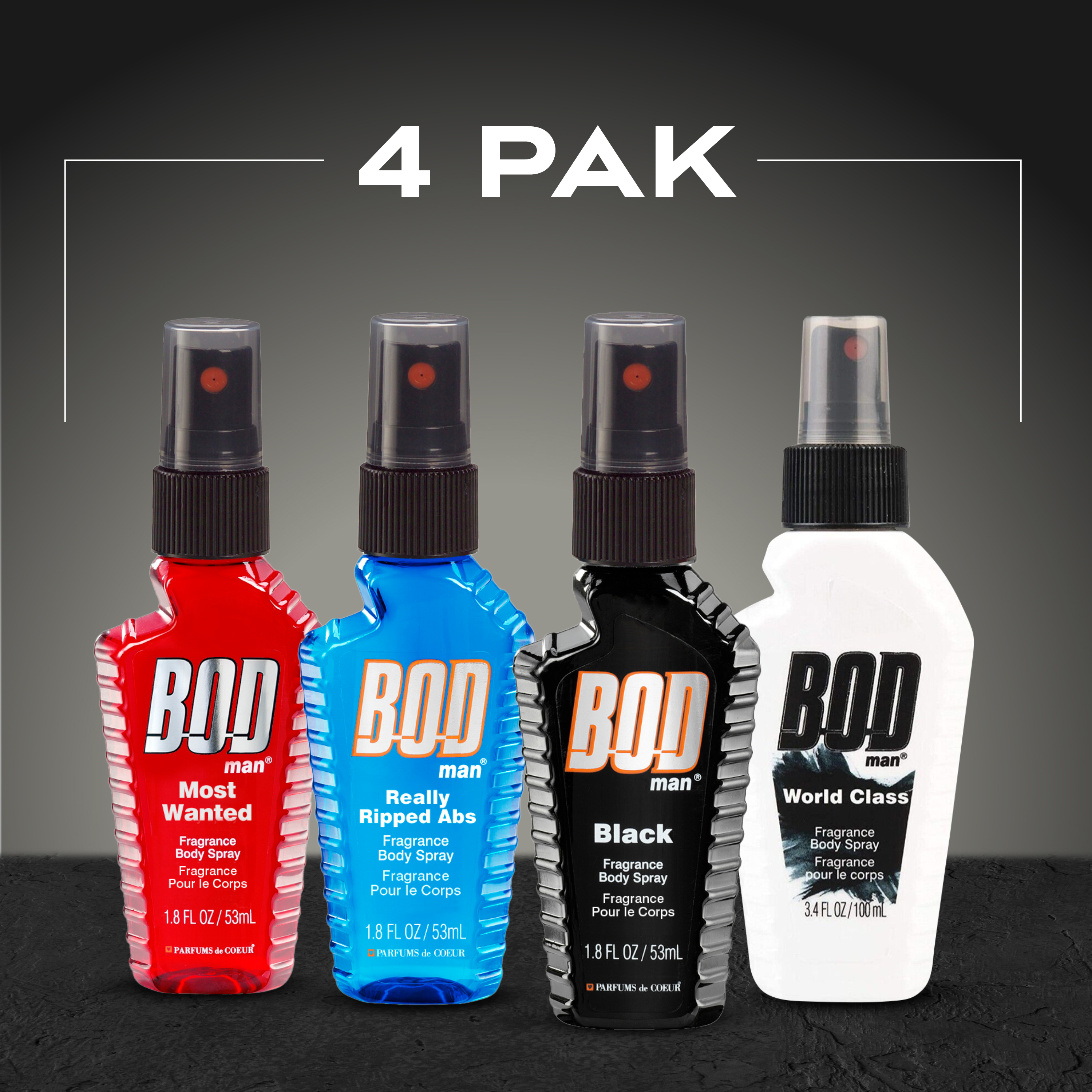 BOD Man Fragrance Body Spray, Mini Gift Set, 1.8 oz, 4 Pack - image 3 of 9