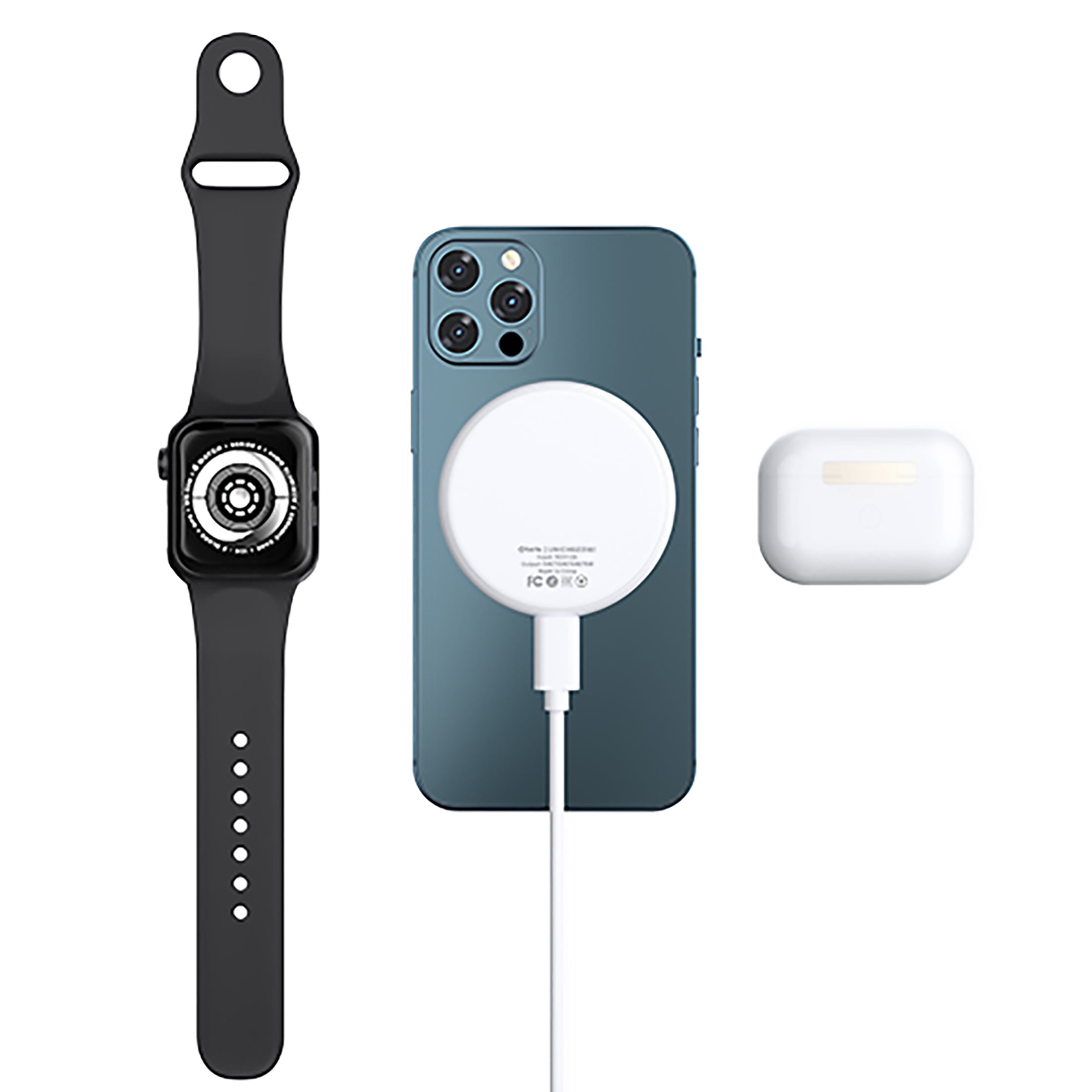TekYa 3-in-1 QiTek MagSpot 15W Magnetic Wireless Charger for Phone, Apple Watch & AirPod