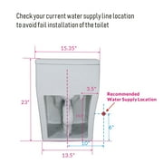WinZo WZ5081T Dual Flush Elongated One Piece Toilet Low Profile Standard 12 Rough-in Modern Bathroom White