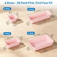 thumbnail image 3 of Sindcom 26 PCS Drawer Organizers，Pink Plastic Stackable Organizer Bins and Vanity Organizer, 3 of 6