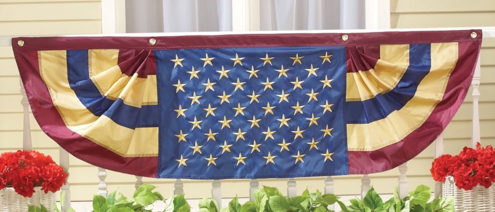 Patriotic 5 Ft Long American Flag Bunting, Traditional by Collections Etc
