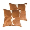 thumbnail image 2 of Set of Two 18" Brown and White Cowhide Cowhide Throw Pillows, 2 of 5