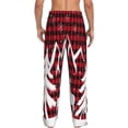 thumbnail image 3 of Uemuo Christmas Buffalo Plaid Pattern Men's Wide Leg Palazzo Lounge Pants with Pockets Light Weight Loose Comfy Casual Pajama Pants-Medium, 3 of 9