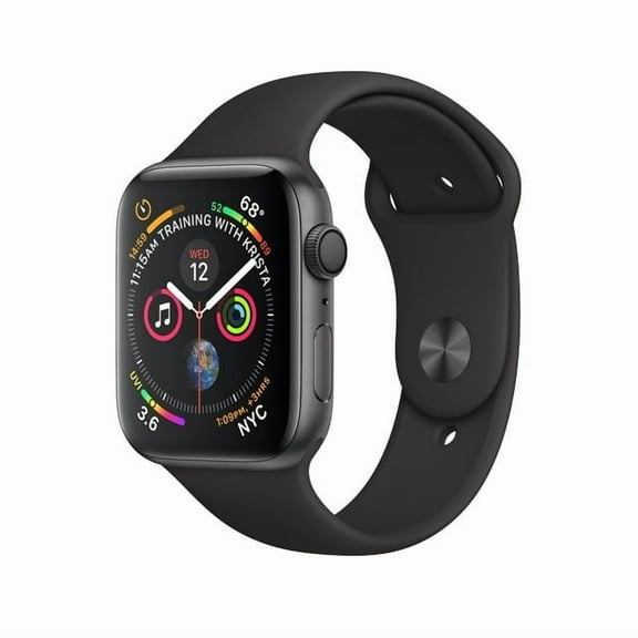 Apple Watch Series 4 (GPS) 44mm Space Gray Aluminium Case with Black Sport Band, (Scratch and Dent)
