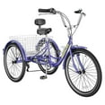 thumbnail image 4 of Lilypelle Adult Tricycle 7 Speed Adult Trikes 20 inch,3 Wheel Bikes with Backrest,Low Step-Through Aluminum Frame,Cargo Basket,Purple, 4 of 18
