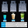 thumbnail image 2 of Muka 100 PCS 1 Cup Drink Carrier Cup Carrier Take Out Bags Clear Handle Plastic Drink Bags Portable Beverage Containers Hanging Hole, Hold 1 Cup Up to 16OZ, 2 of 6