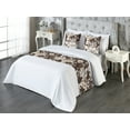 thumbnail image 3 of Garden Scene Bed Runner Set, Neutral Traditional Roses and Floral Pattern Boho Romance Print, Decorative Bedding Scarf & 2 Pillow Shams for Hotels Homes, Queen, Cream White Dark Sepia, by Ambesonne, 3 of 3