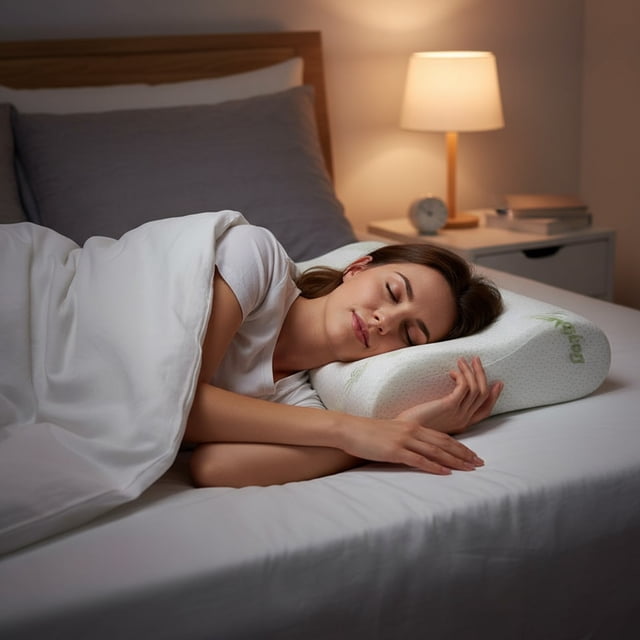 Almohada de espuma Memorys Soporte ergonómico cervical | Espuma viscoelástica viscoelástica de alta densidad | Alivio del dolor en el cuello y el hombro | Regulación de temperatura respirable