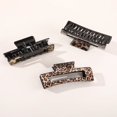 thumbnail image 2 of 2 Pack Hair Claw Clips Tortoise Barrettes Rectangle Shape Clips Fashion Colorful Hair Clips 2.17 Inch Sequins Hair Jaw Clips Matte Rectangle Nonslip Clip, 2 of 4