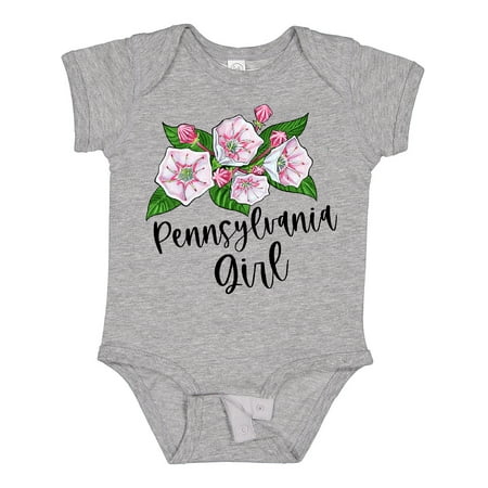 

Inktastic Pennsylvania Girl Mountain Laurel Flowers Gift Baby Girl Bodysuit