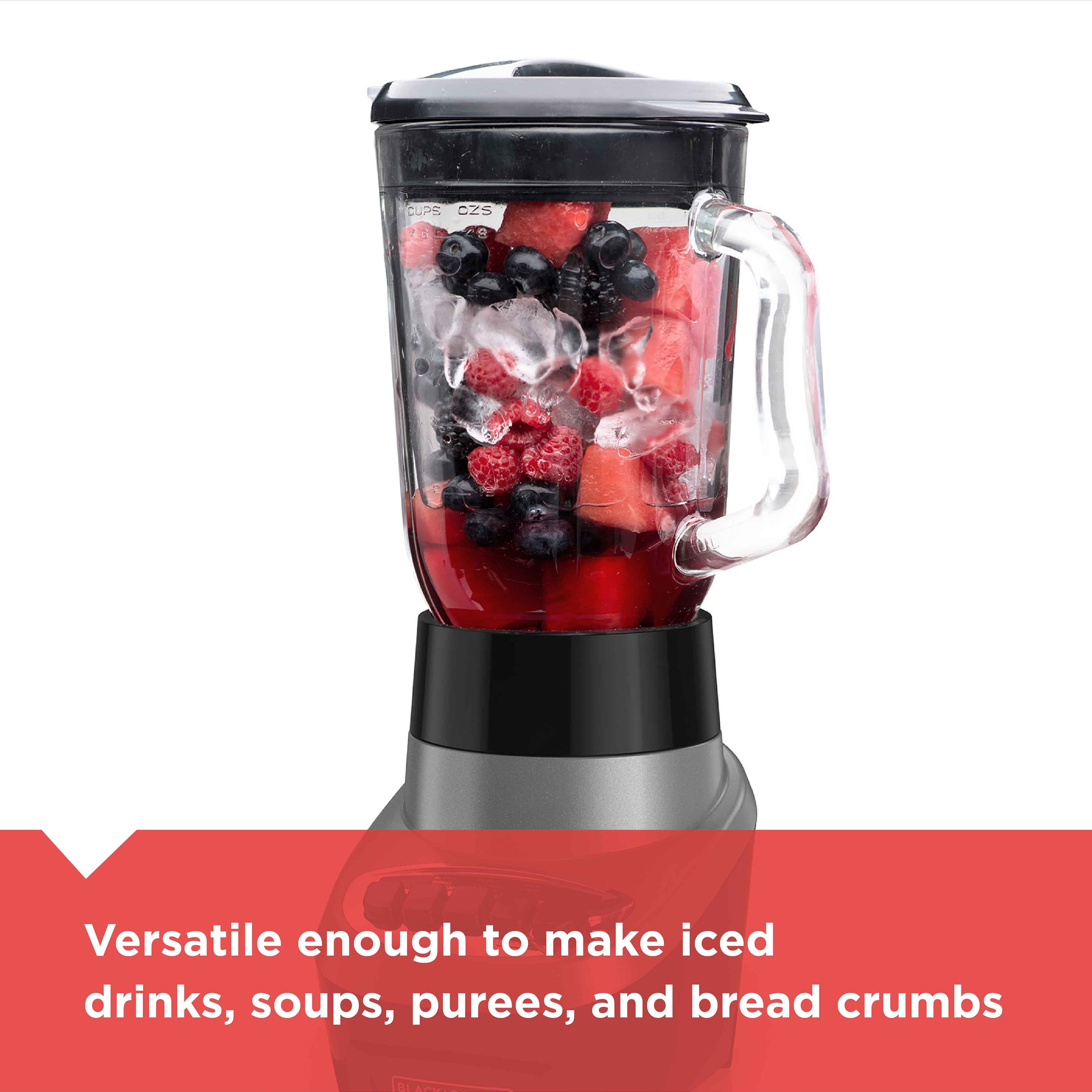 BLACK+DECKER PowerCrush Multi-Function Blender with 6-Cup Glass Jar, 4  Speed Settings, Silver - AliExpress