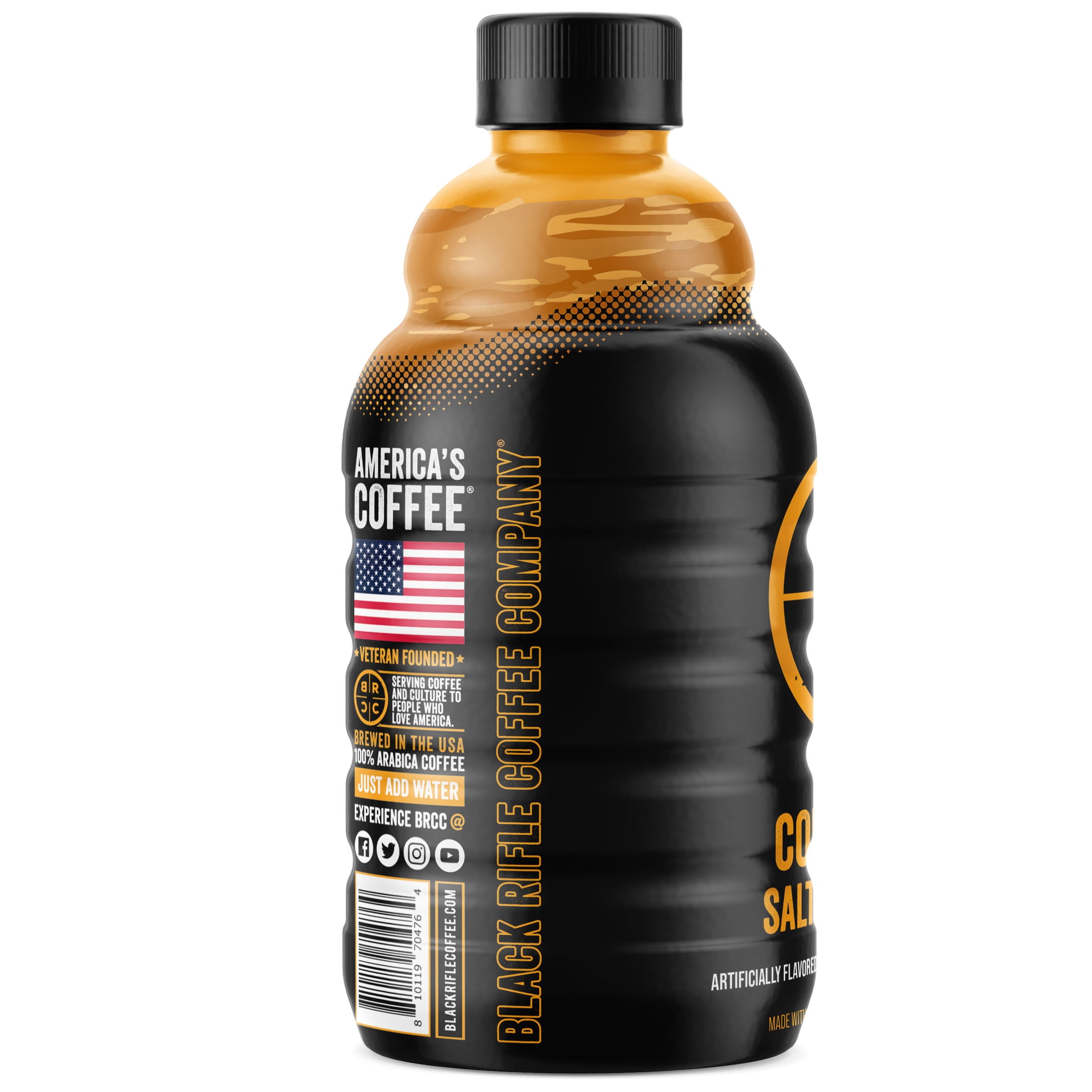 Black Rifle Coffee Company Salty Caramel Cold Brew Iced Flavored Coffee Concentrate Drink for Instant Energy, 32 oz