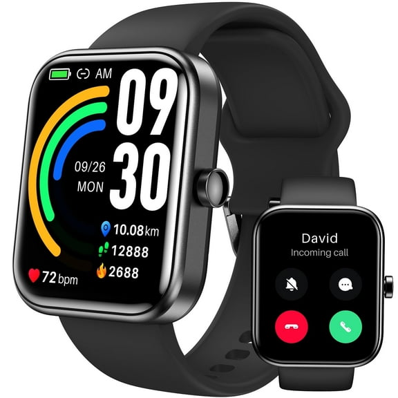 TOZO S3 Smart Watch Fits for Men Women,IP68 Waterproof Smartwatch for iPhone and Android,Bluetooth Call(Answer/Make Calls)100 Sports Modes,1.83" HD Color Fitness Tracker Sleep Monitor for Gift Black