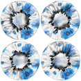 thumbnail image 2 of Shower Caps,Pioneer Flower Floral Print Pattern Waterproof Shower Cap for Women 4 Pieces,Double Reusable Hair Cover for Shower PEVA Elastic Stretch Hem, 2 of 7