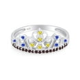 thumbnail image 2 of AFFY Round Cut Simulated Multi Stone Belle Princess Style Engagement Wedding Crown Ring In 14k White Gold Over Sterling Silver With Ring Size 4.5, 2 of 6